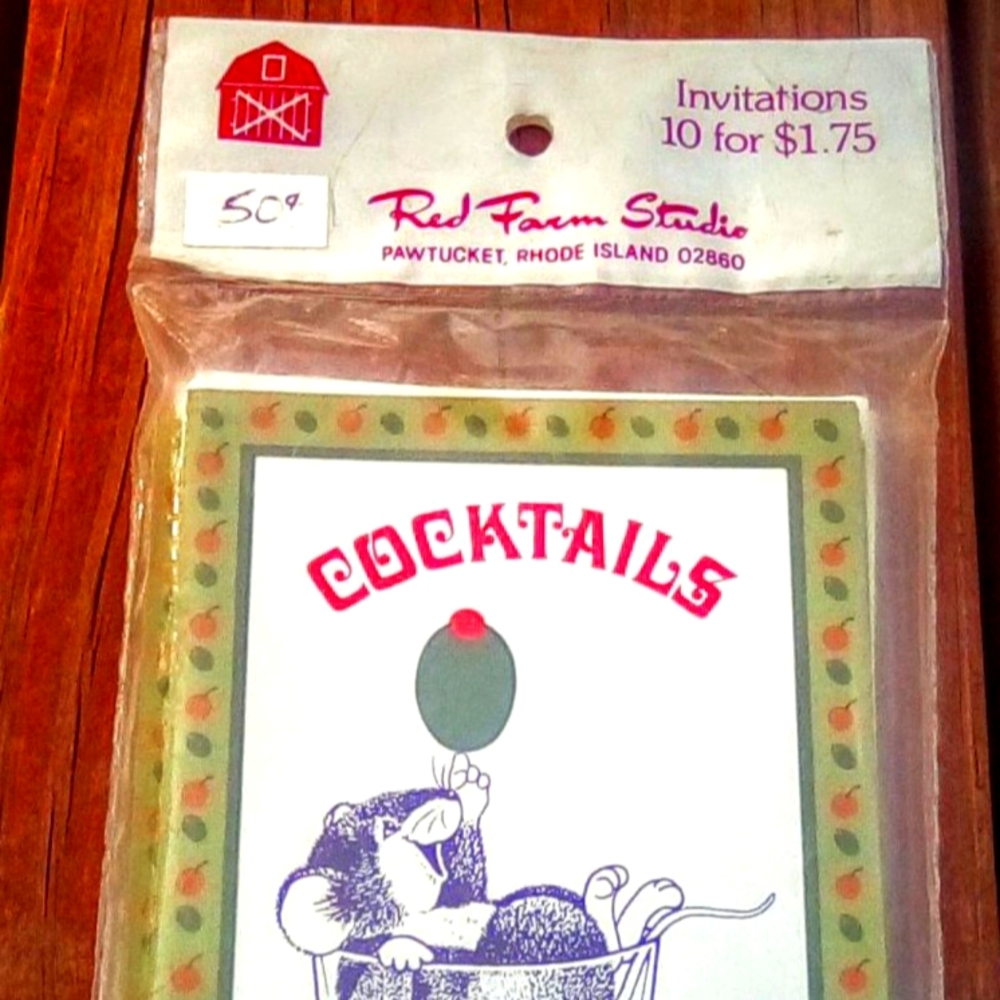 Red Farm Studio Vintage Cocktail Party Invitations Sealed 10 Pack w/ Envelopes